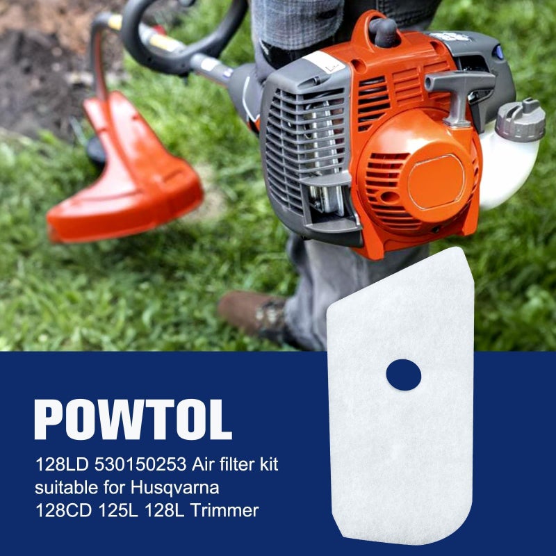 Powtol Air Filter + Fuel Line Primer Bulb Spark Plug for Husqvarna 128LD 128CD 125L 128LDX 128L 124L 125LDX Trimmer Brushcutter Parts 530150253 - Image 2